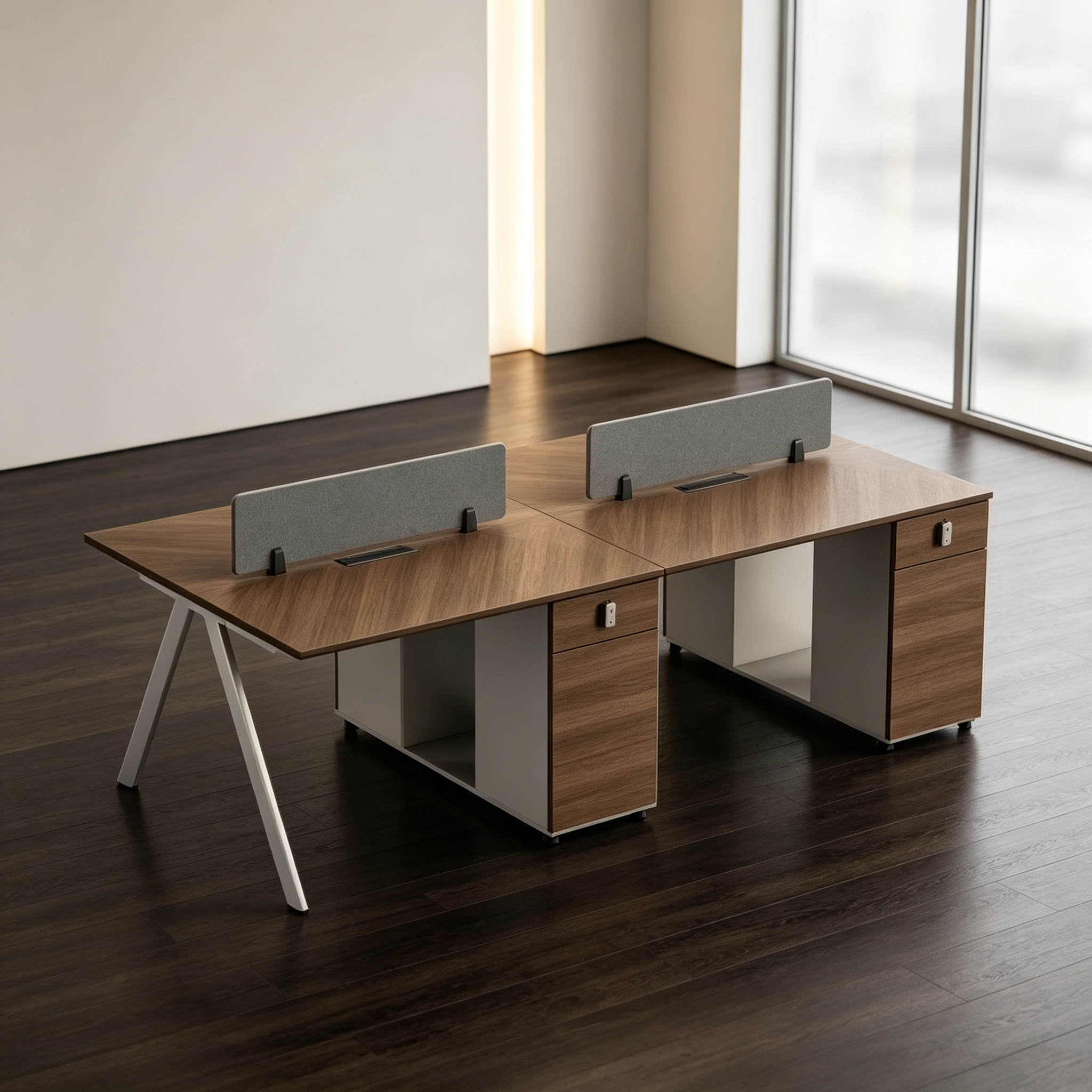 Simple & Stylish Staff Desk, Modern Workstation, Practical Employee Computer Desk