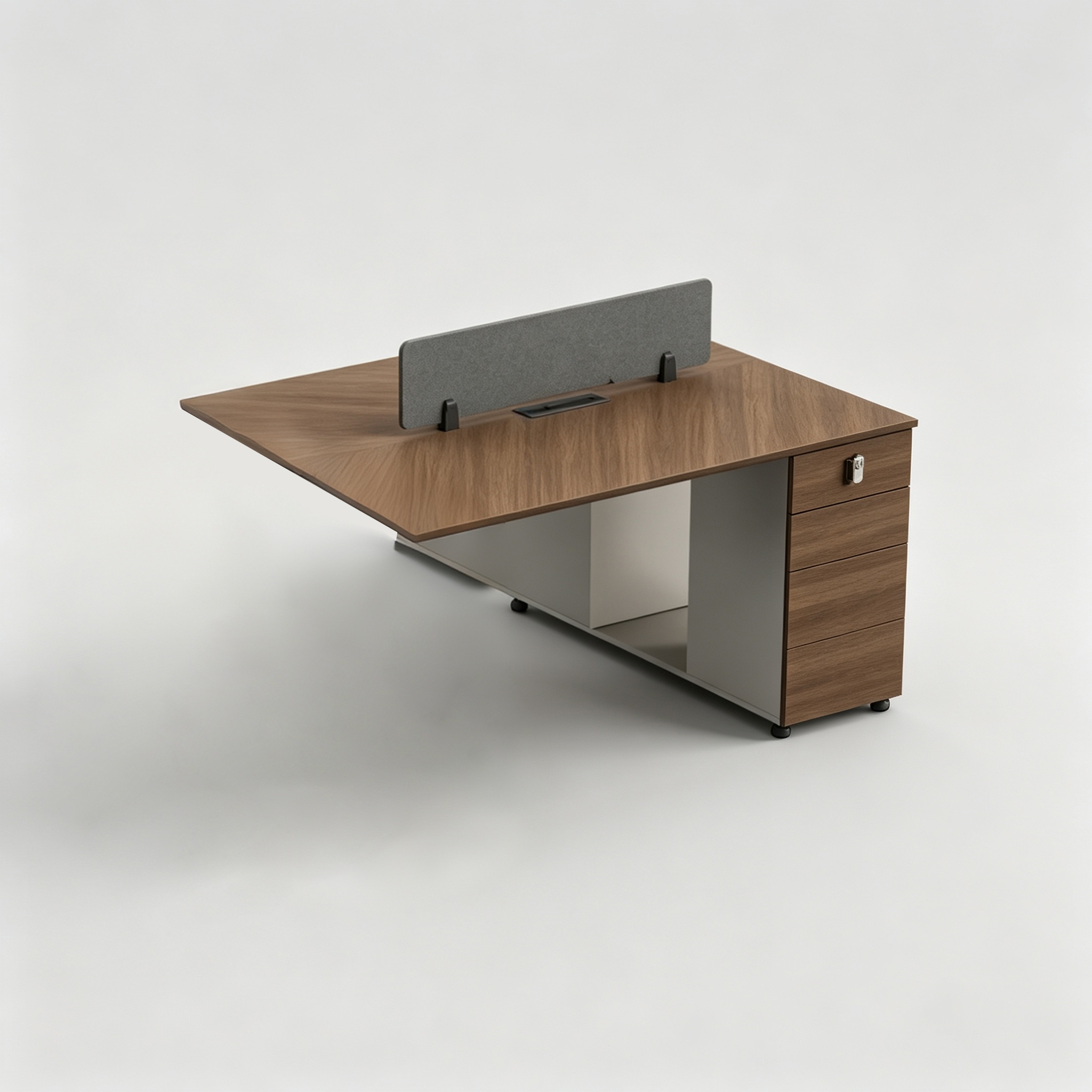 Modern Minimalist Staff Desk, Stylish Office Employee Workstation Table‑Chair Set